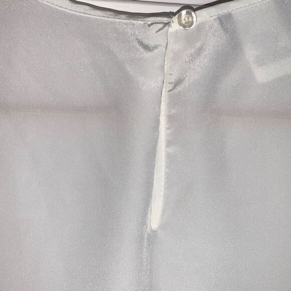 Vintage White Sheer Short Sleeve Blouse USA Size 10 - Picture 10 of 13